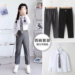 秋裝新款女童白襯衫長袖全棉牛津紡中小童兒童休閒純棉襯衣潮