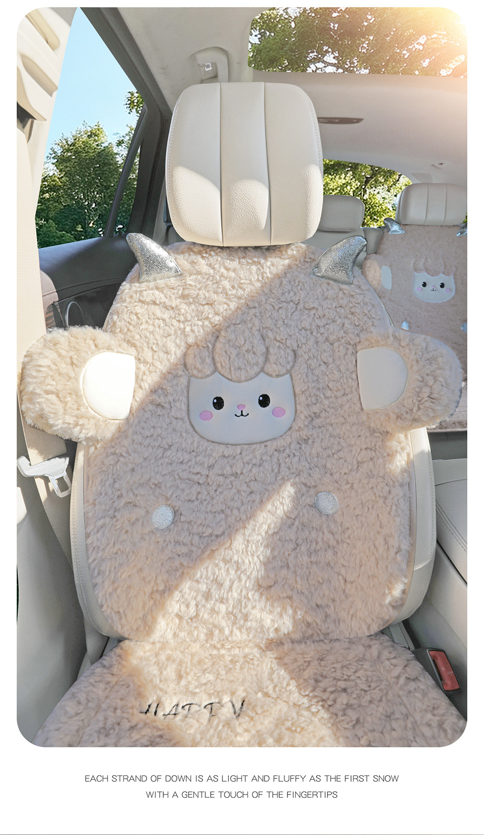Winter Cartoon Lamb Lamb Velvet Car Seat Cushion Winter Warm Universal Model Factory Direct Sales Dropshipping