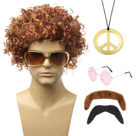 万圣节球迷假发COS和平符标志表演假发成人男儿童派对主题装扮