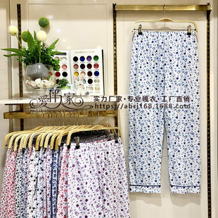 Thin cartoon summer trousers for leisure, oversize, floral print, for middle age
