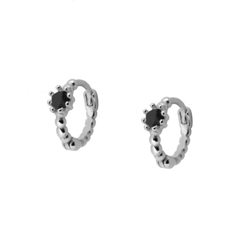 Boucles D&#39;oreilles Rondes Européennes Et Américaines Simples En Cuivre Zircon Boucle D&#39;oreille Boucle D&#39;oreille Clous D&#39;oreille Femmes display picture 1