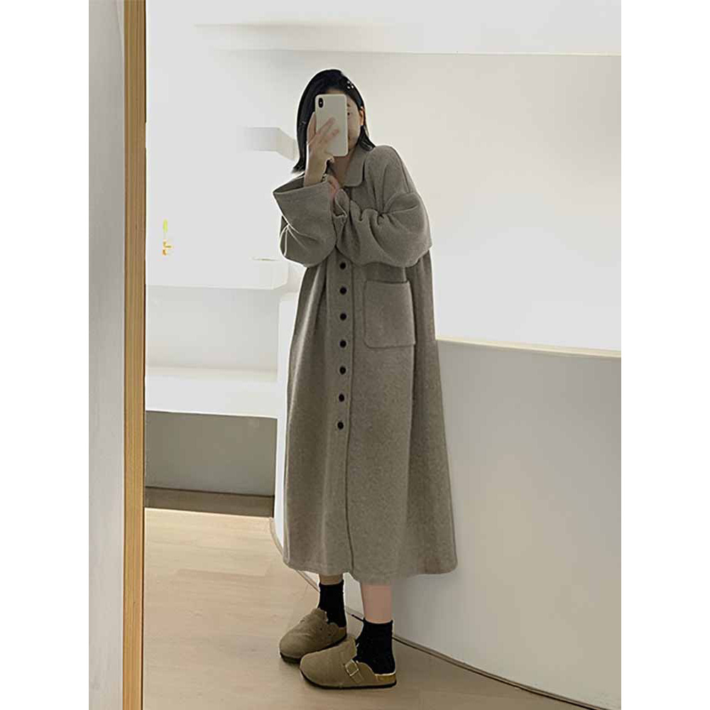 59004#가을/겨울새로운리틀모리여성용레트로스웨터원피스가을/겨울고급센스베이스플러스사이즈니트