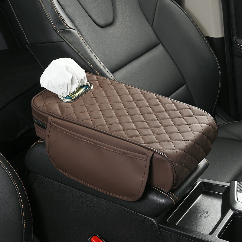 Pad Lattice – Universal Armrest box pad - brown-no-8-side-storage-bag-tissue-box