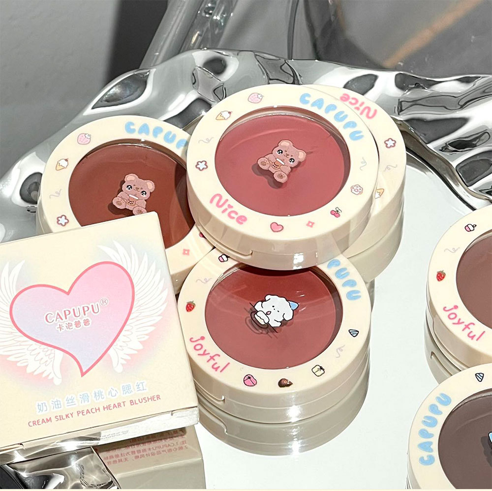 CAPUPU milk cake, peach heart blush, delicate and natural, whitening blush, contouring, versatile makeup for women, affordable wholesale Specification drawing