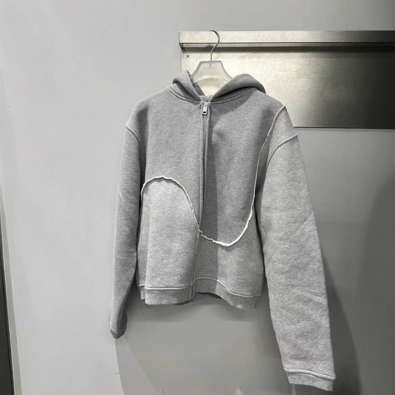 Cross-Border High Street Erl Deconstructed Patchwork Swirl Color-Blocking Zip-Up Hooded Unisex Casual Versatile Sweatshirt Cross-Border High Street Erl Deconstructed Patchwork Swirl Color-Blocking Zip-Up Hooded Unisex Casual Versatile Sweatshirt