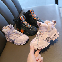 兒童雪地靴2022冬季新款女童韓版加絨加厚棉靴男童中大童休閑棉鞋
