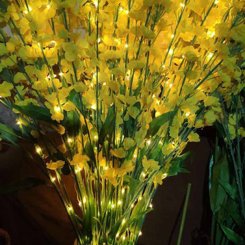 LED rapeseed flower lighting fixture, outdoor waterproof decorative solar rapeseed flower lamp, courtyard decoration lawn lighting lamp