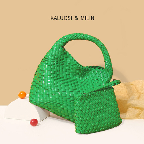 Unique Design Woven Handbag Vegetable Basket Fashion Trend Shoulder Crossbody Bag Summer New Versatile Mother and Daughter Bags