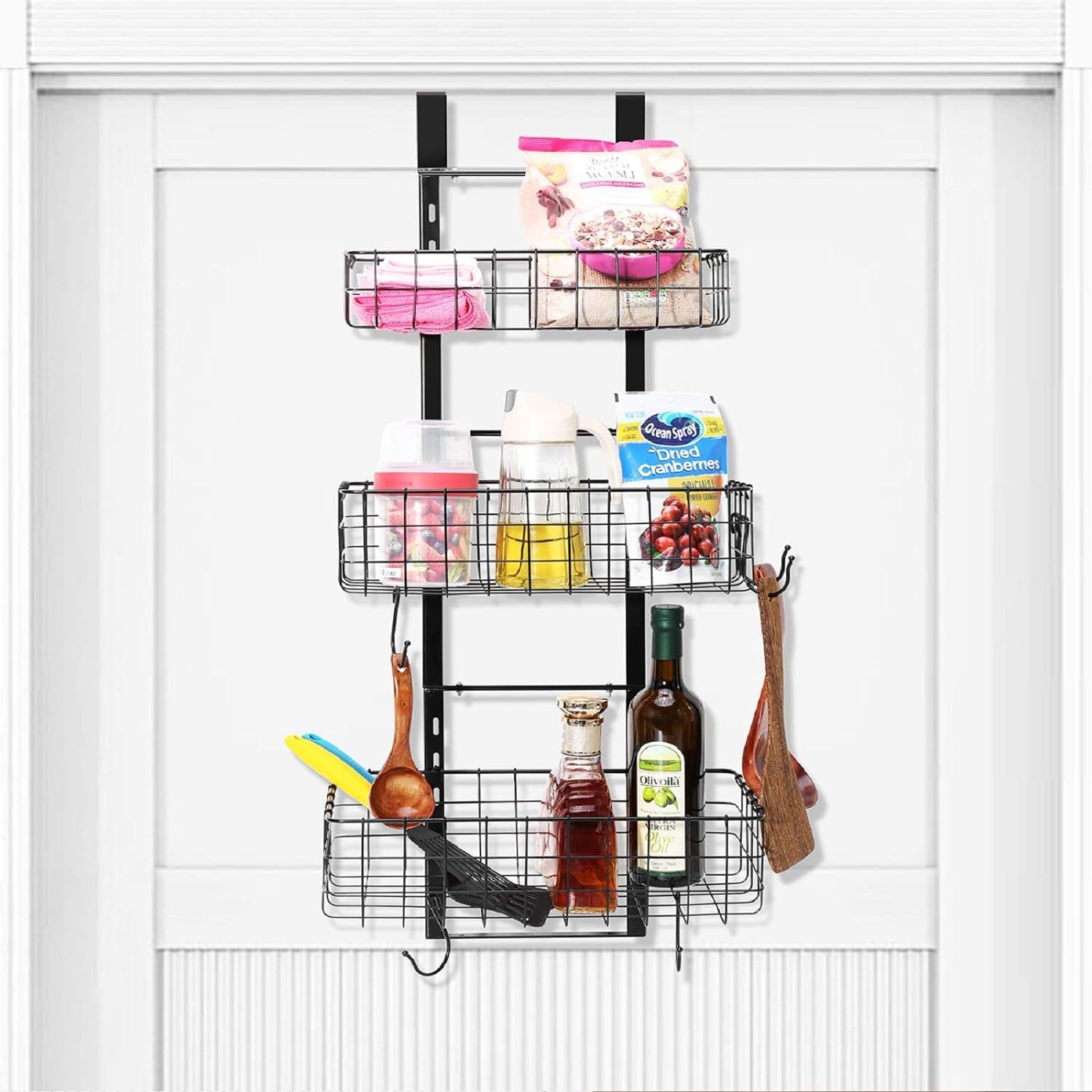 Rack de almacenamiento desmontable percha de puerta trasera rack de almacenamiento, adecuado para cocina, baño