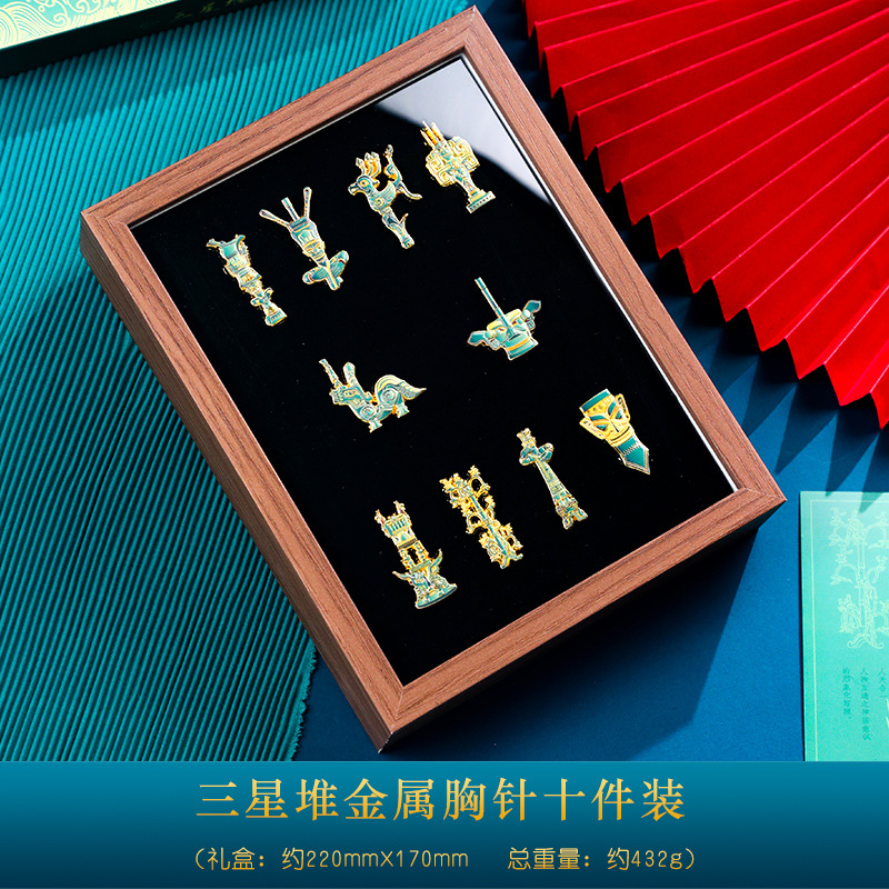 배지 (Sanxingdui) -10 조각 (사진 프레임 보내기)
