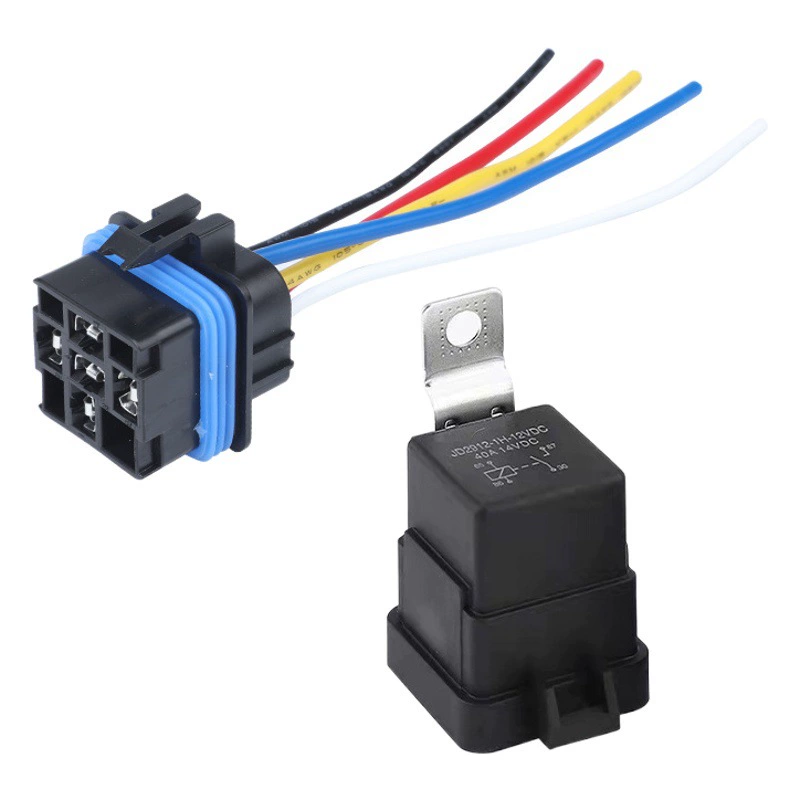 Трансграничные поставки автомобильных реле 12В 40А, водонепроницаемое реле со встроенным проводным разъемом, оптовая продажа реле стартера