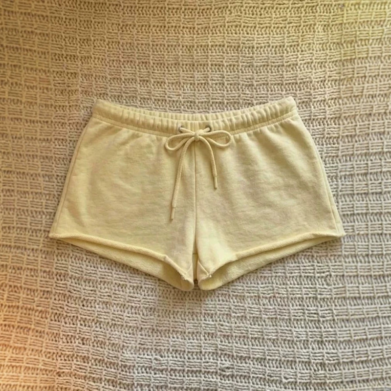 Korean-Style High-Waisted Drawstring Sports Shorts for Petite Women, 2026 Summer New Casual Elastic Waist Hot Pants, Three-Quarter Length Shorts