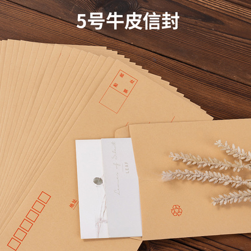 Deli envelope 3423 kraft paper No. 5 medium simple standard thickened letterhead paper 20 pieces/pack stationery wholesale