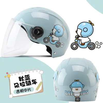 Seasons, Summer Sun Protection Half Helmet, Safety – Motosiklet dəbilqələri - one-size-fits-all-3c-paint-autumn-blue-cycling-transparent-mirror