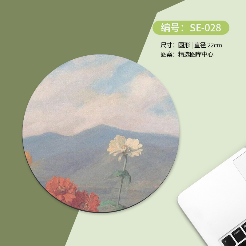 Alfombrilla de ratón redonda, pequeña y portátil, con antideslizante y soporte para muñeca