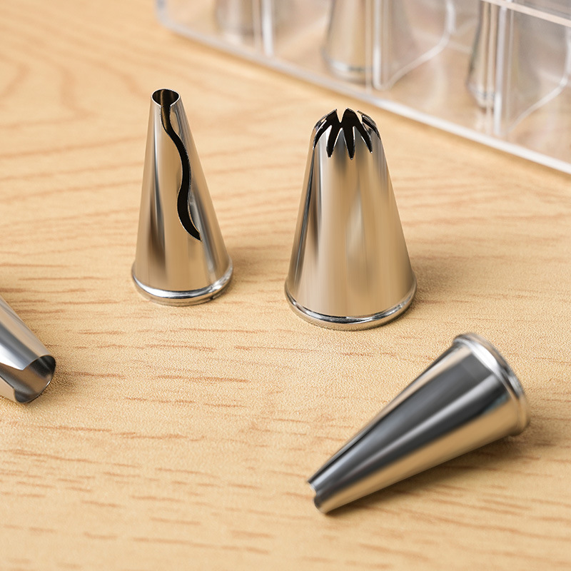304 steel cake decorating nozzle, a complete set of commonly used baking molds, cream cookie puff decorating baby food supplement tools