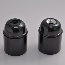 现货E27电木光身自锁灯座 螺口E27防水金属牙卡式光身e27灯头配件