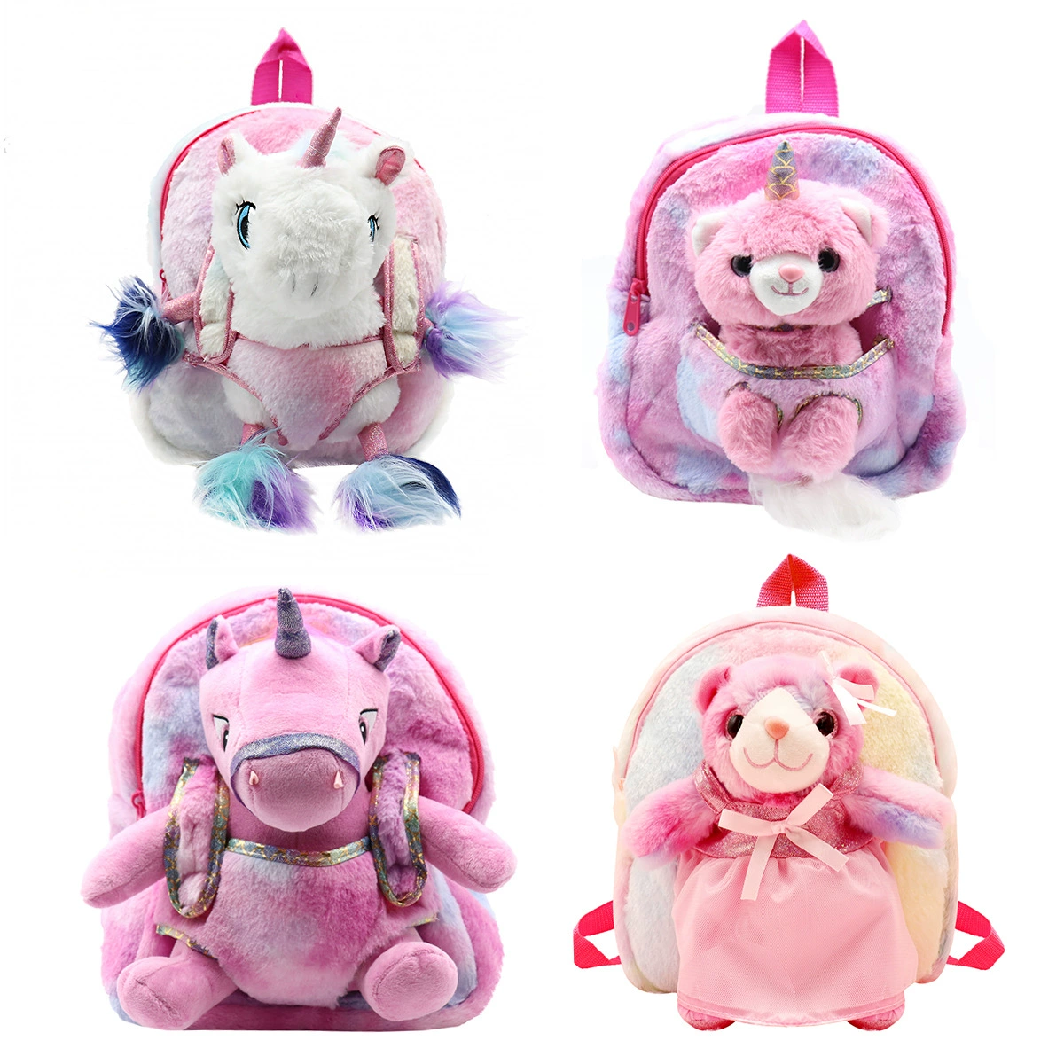 Медведь кукла Единорог детский сад мультфильм школьная сумка плюшевая От 2 до 5 лет милая кукла детский рюкзак для девочек