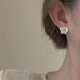 Light Luxury High-end Sense White Oil Dropping Flower Earrings Women's Simple Personalized Fashion Exquisite Trend All-match Earrings Earrings