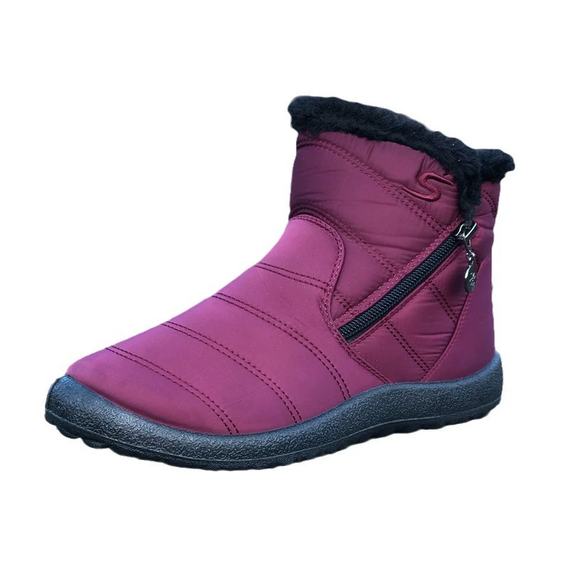 Indoor Non-Slip Boots with Zipper, Mid-Length Fur-Lined Winter Slippers, Multi-Color & Size Options