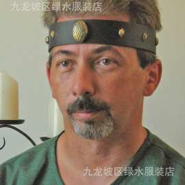 欧美wish亚马逊中世纪蒸汽朋克头套头带铆钉松紧外贸跨境货源