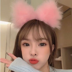 超大毛毛髮箍貓朵白色狐狸耳朵頭箍日韓發卡ins韓國少女拍照道具