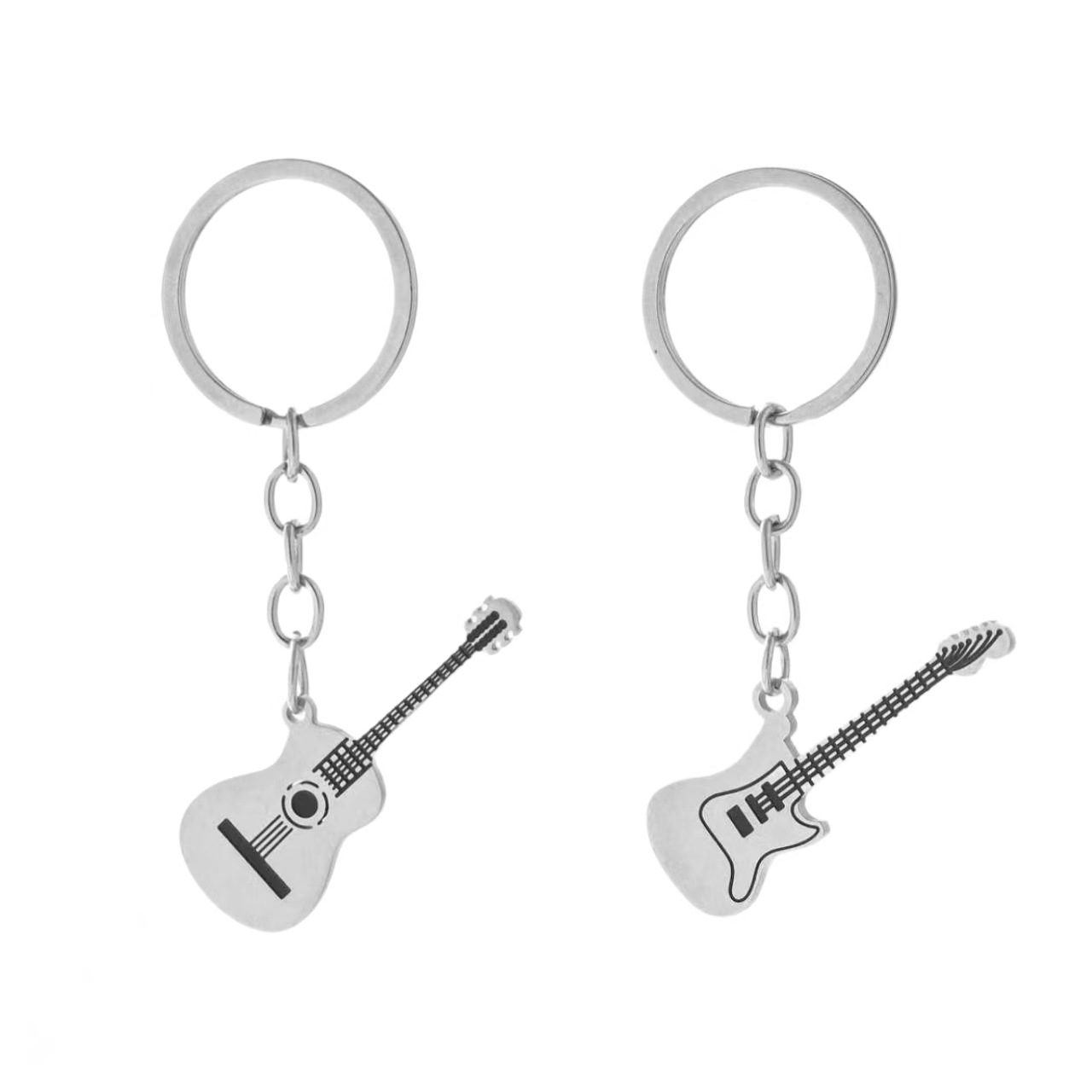 欧美日韩时尚嘻哈个性吉他不锈钢钥匙扣背包挂件创意吊坠小礼品