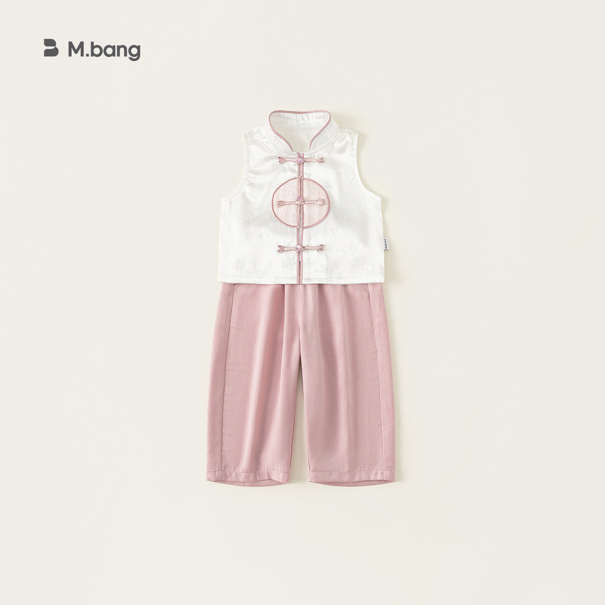 Youbao ropa para niños traje de verano para niñas nuevo estilo chino sin mangas top femenino pantalones casuales de color sólido traje de dos piezas