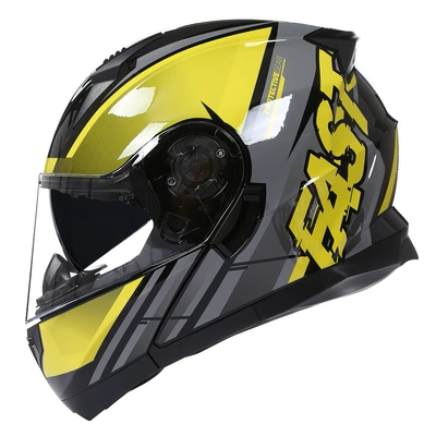 Cross-Border Wholesale Bailide Motorcycle – Motosiklet kaskı (dəbilqə) - yellow-fast-transparent-mirror-m57-58