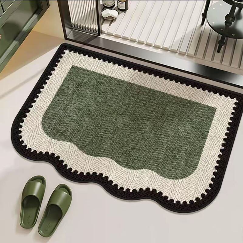 Modern minimalist style solid color diatomite floor mat, absorbent and non-slip foot mat for bathroom, shower room, and entryway Modern minimalist style solid color diatomite floor mat, absorbent and non-slip foot mat for bathroom, shower room, and entryway