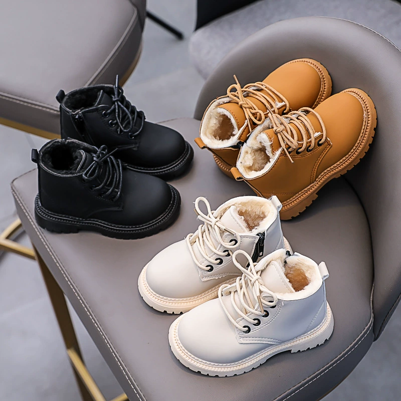 Martens, winter children's shoes, fleece keep warm low boots for boys