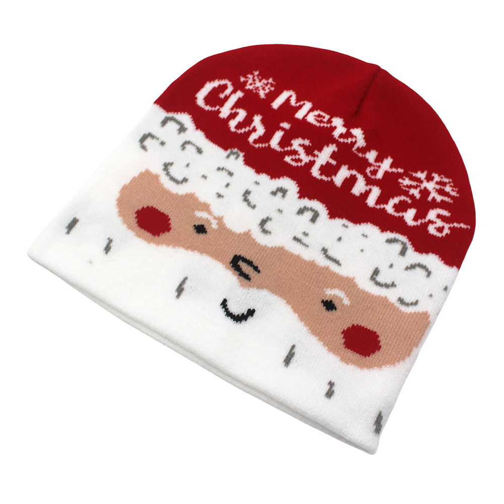 Nuovo Natale per la decorazione autunnale e invernale, caldo cappello lavorato a maglia, cappello di lana con renna di Babbo Natale_voghion.com