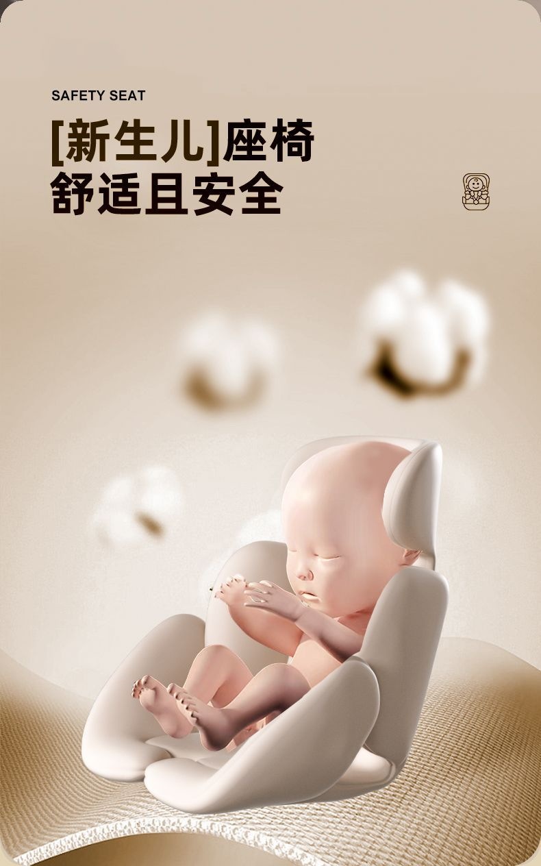 Child Car Seat for 0-12 Year Old Babies, Portable 360-Degree Rotating Seat That Can Recline