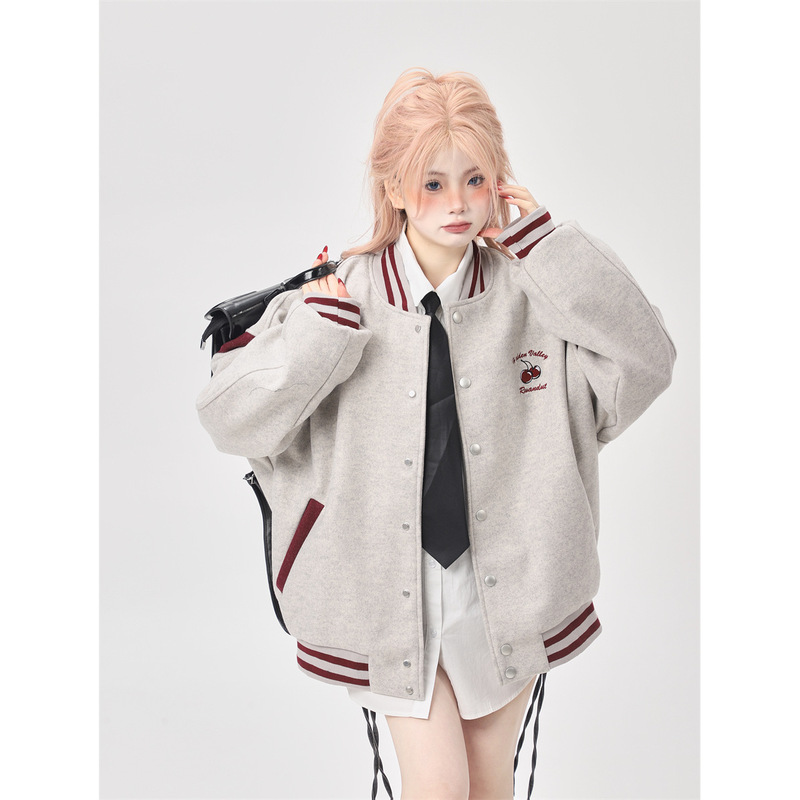 American Loose Splicing Baseball Jacket for Women Spring & Fall 2025 Design Niche Bomber Jacket New Style American Loose Splicing Baseball Jacket for Women Spring & Fall 2025 Design Niche Bomber Jacket New Style