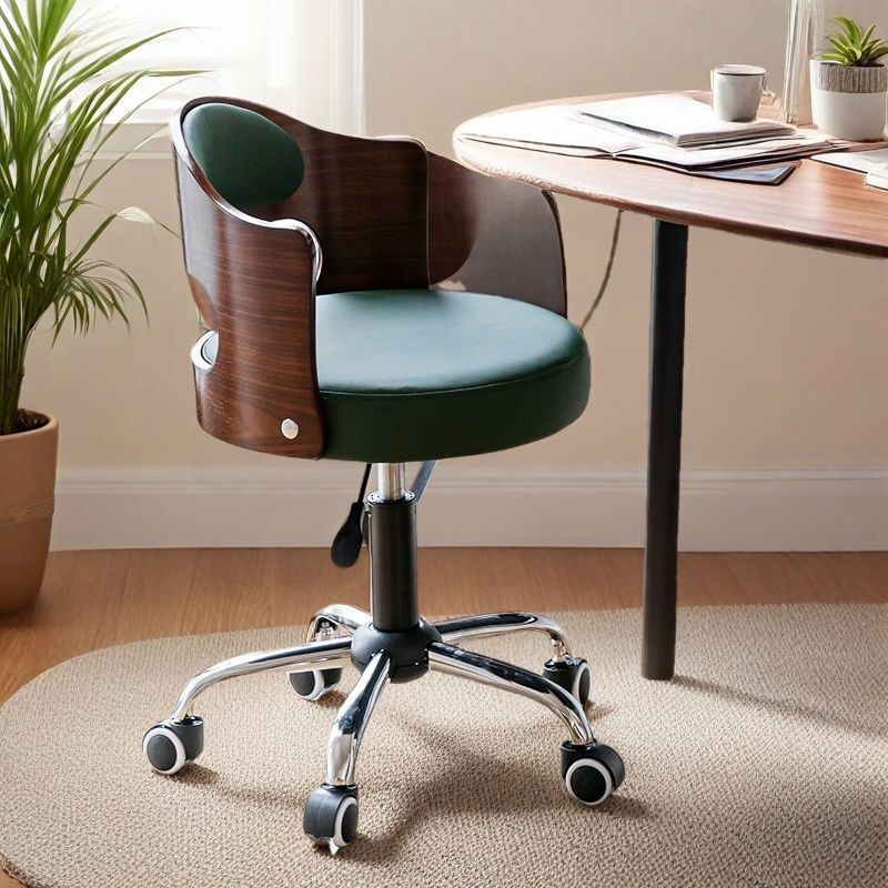 Light Luxury High-End Bar Stool, Study and Office Computer Chair, Swivel Chair with Universal Wheels, Adjustable Height Chair, Comfortable for Long Sitting