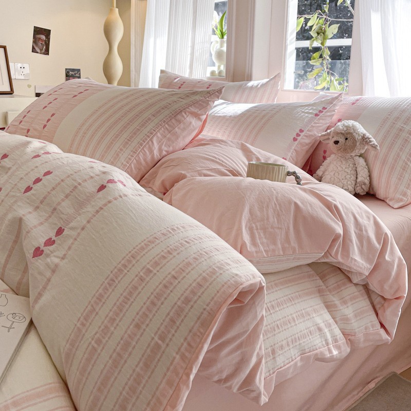 Luxury Jacquard Waffle Cotton Bedding Set Modern Minimalist Style_voghion.com