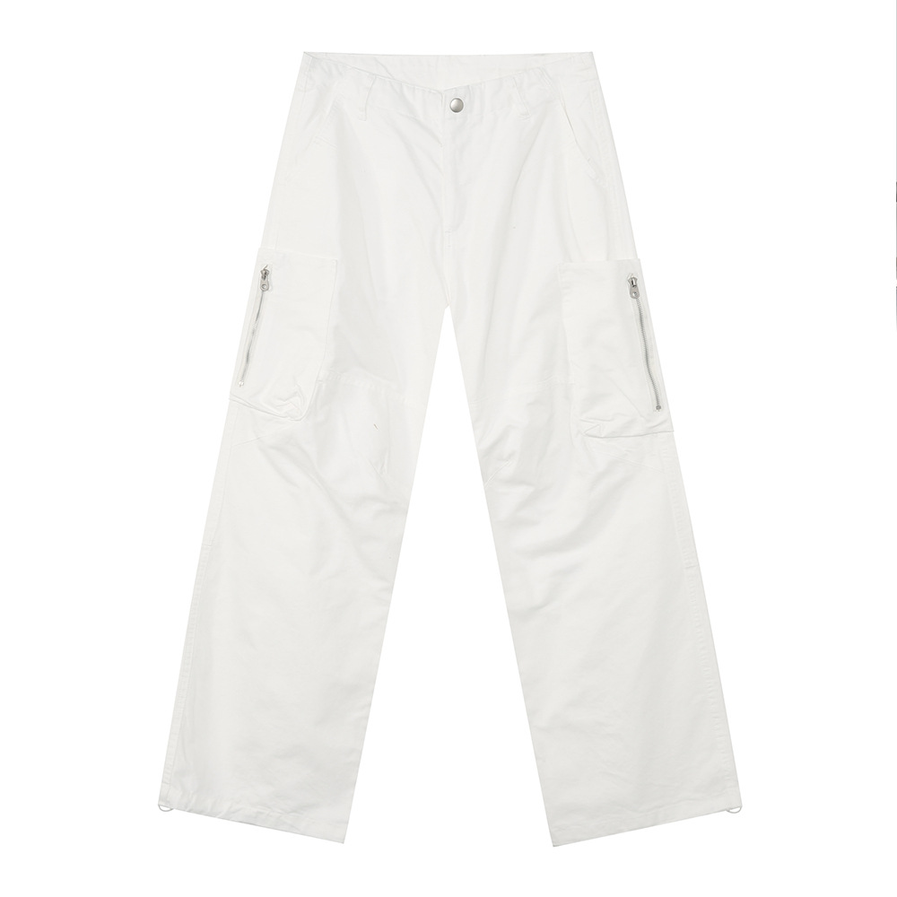 MTLCLOTHES Hombres| High Street Cleanfit Splice Zipper Design Hip Hop Casual Solid Jeans Tide