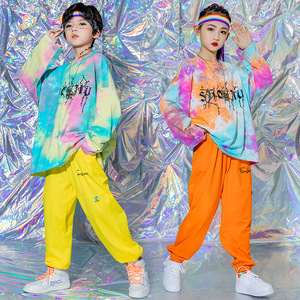 Children dance Rapper singer jazz dance costumes for girls boys Hip hip street dance outfits boys hip-hop popular girl jazz dance costumes 