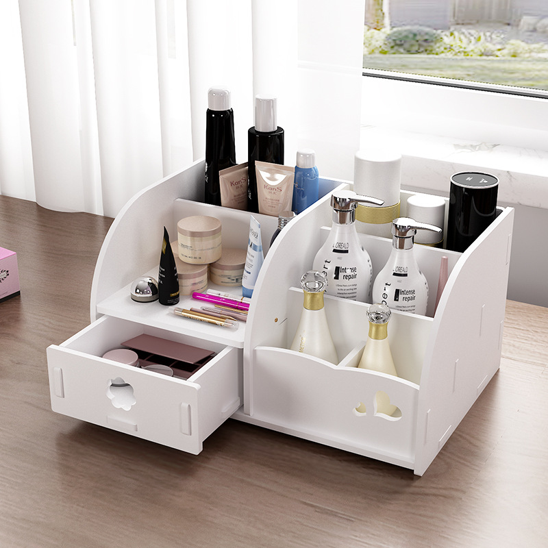 Desktop cosmetics storage box large capacity household jewelry box drawer dustproof skin care products storage rack wholesale