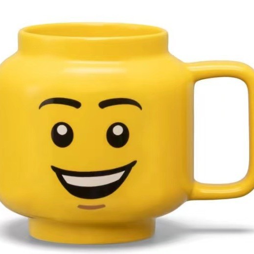 Expresión facial linda taza de cerámica pequeña cabeza de muñeca taza de cerámica linda cara sonriente taza de bebida taza de regalo para niños
