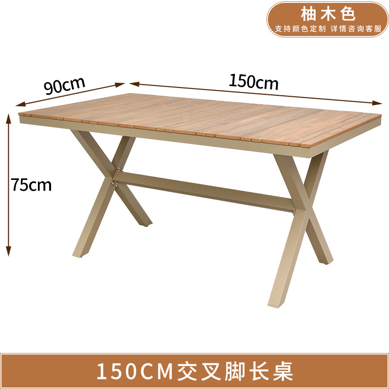 Al Aire Libre mesa y silla patio anticorrosión de madera jardín al aire libre cafetería al aire libre de madera de plástico tabla larga combinación fábrica de Ventas Directas