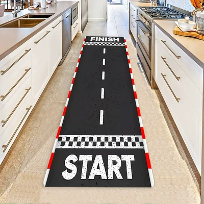 Cross-Border Amazon Water-Absorbent Quick-Drying Road Track Diatom Mud Floor Mat Children's Car Home Anti-Slip Mat (Avtomobil döşəmə paspasları) - runway-1-60180cm-upgraded-version-of-diatom-mud
