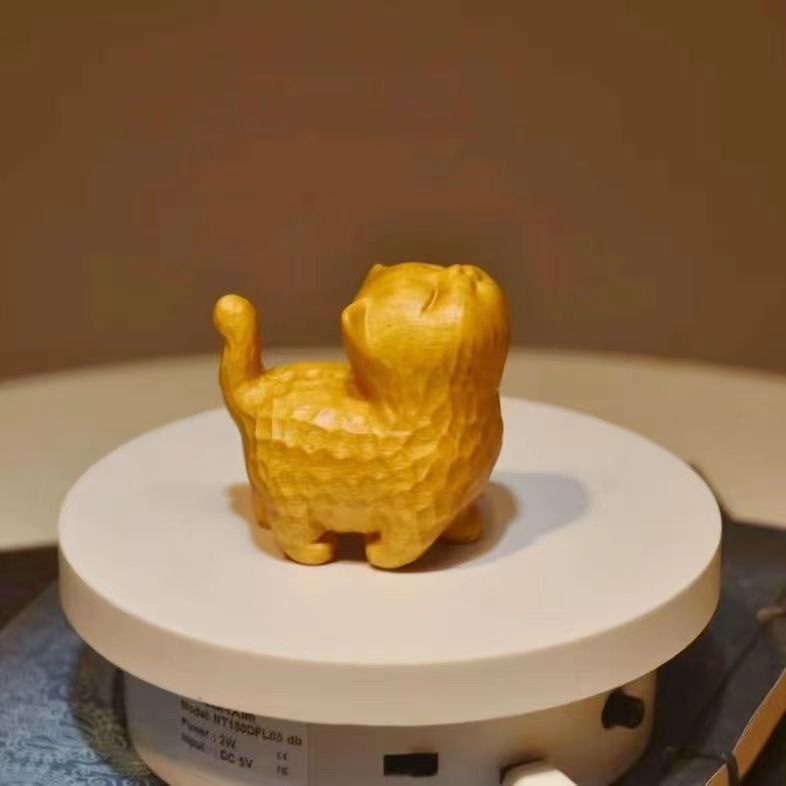 可爱小猫送女友童趣猫系列檀木简约实木雕刻手把生日礼物猫咪摆件|undefined