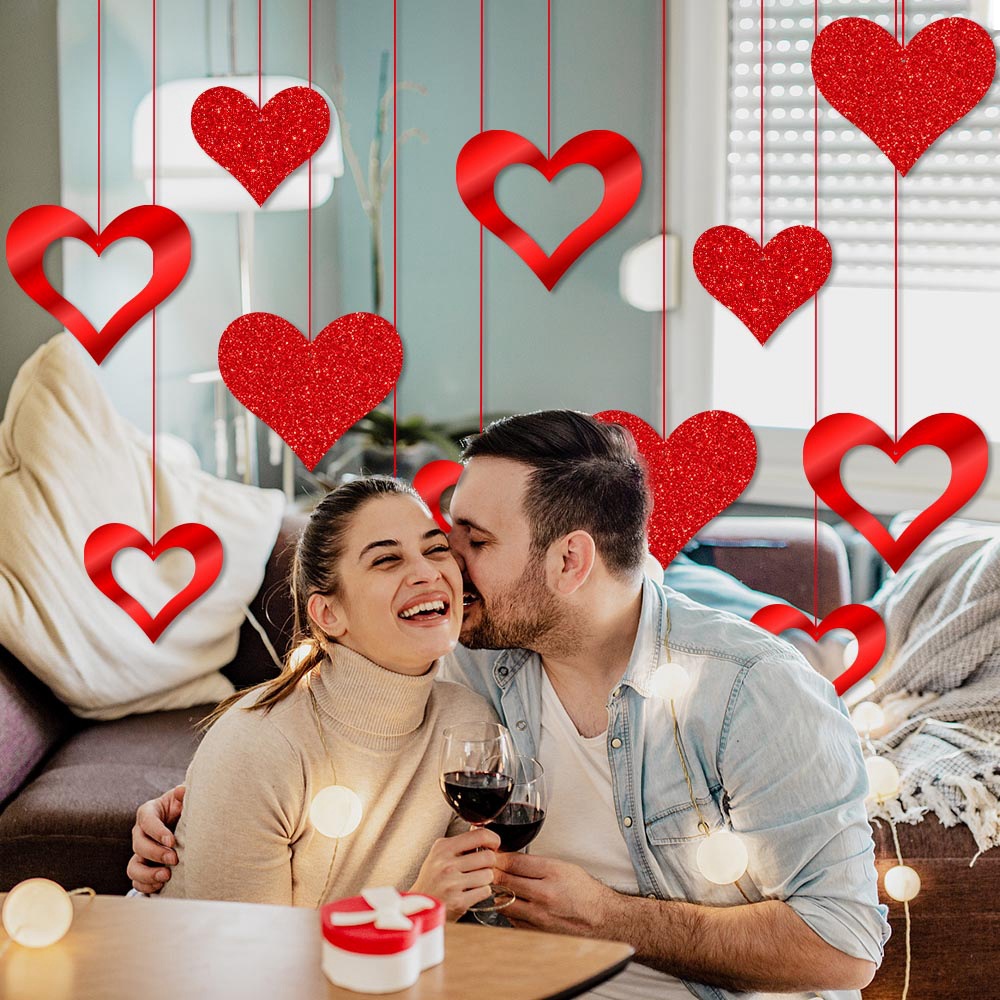 Transfronterizo nuevo día de San Valentín decoración amor colgante día de San Valentín propuesta de matrimonio colgante en forma de corazón atmósfera diseño props