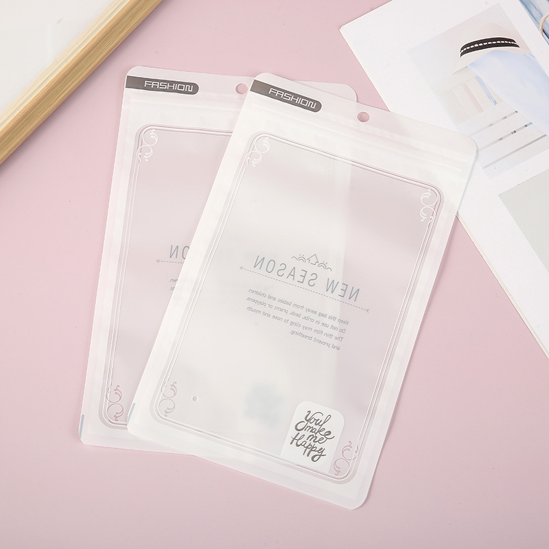 服装袖套袜子包装袋 白色透明自封袋服装拉链袋批发 自封口塑料袋