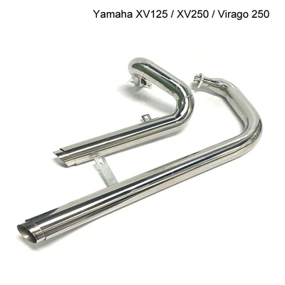Suitable for Yamaha Yamaha motorcycle modified exhaust pipe Virago 250 XV250 XV125 (Motorcycle exhaust pipe) - steel