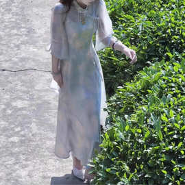 新中式套装女夏国风新中式婷婷牡丹亭•南柯牡丹花松量旗袍套装潮
