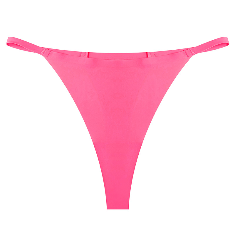 Ropa interior deportiva de suministro transfronterizo de una pieza T pantalones de seda de hielo transpirable de secado rápido de cintura baja sin costuras sexy Correa delgada Tanga
