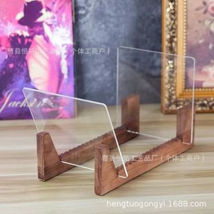 Wooden vinyl record rack base CD album storage rack creative music lovers CD record display rack
