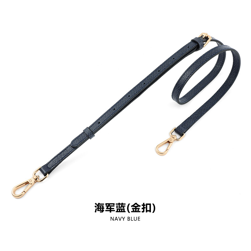 A- 48 first layer leather 1.2cm adjustable navy blue gold buckle